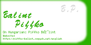 balint piffko business card